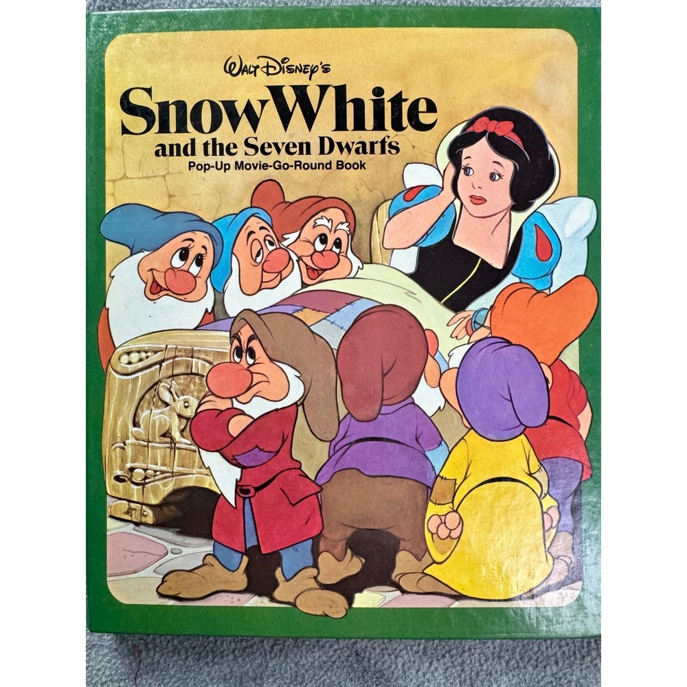 Vintage 1981 Disney Snow White Pop-Up Movie-Go-Round Book Windmill 0671448978